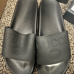 “Gucci” Men's Black Slide Sandals
